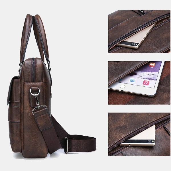 Herre Kunstlæder Vintage Business Taske Messenger Bag Crossbody Taske Kontorarbejde