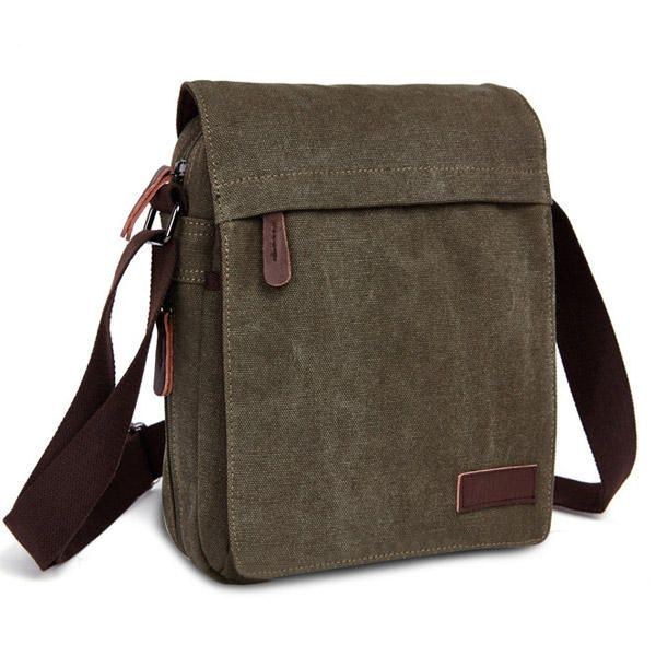 Herre Kvinder Canvas Fritid Multi Pocket Crossboby Bag Kapacitet Skuldertaske