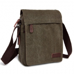 Herre Kvinder Canvas Fritid Multi Pocket Crossboby Bag Kapacitet Skuldertaske