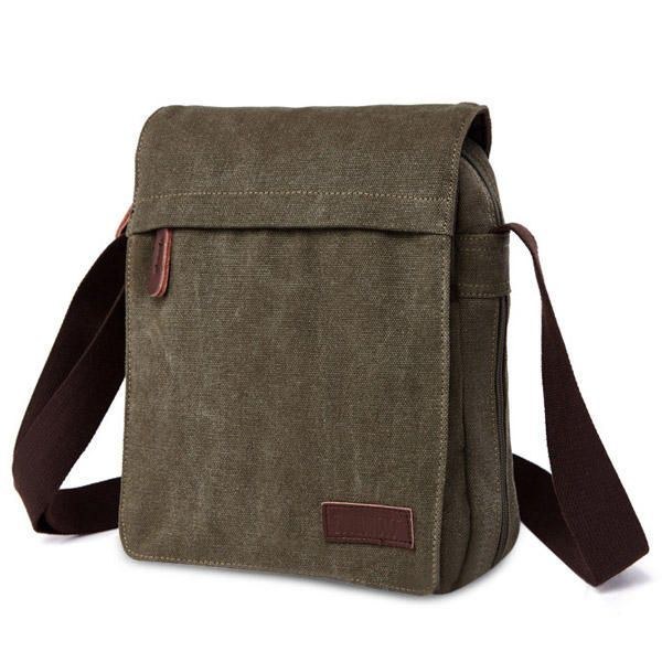 Herre Kvinder Canvas Fritid Multi Pocket Crossboby Bag Kapacitet Skuldertaske