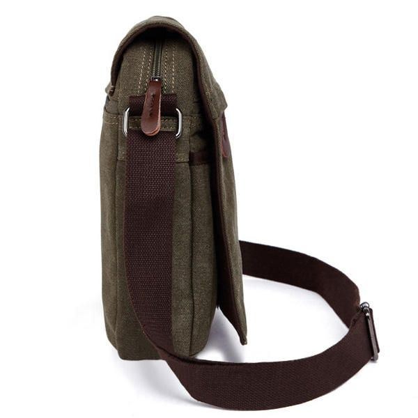 Herre Kvinder Canvas Fritid Multi Pocket Crossboby Bag Kapacitet Skuldertaske