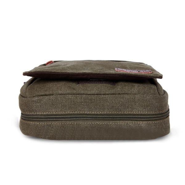 Herre Kvinder Canvas Fritid Multi Pocket Crossboby Bag Kapacitet Skuldertaske