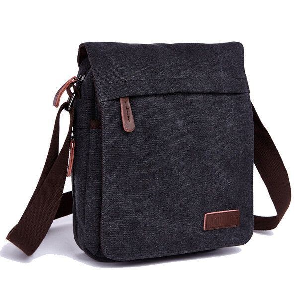 Herre Kvinder Canvas Fritid Multi Pocket Crossboby Bag Kapacitet Skuldertaske