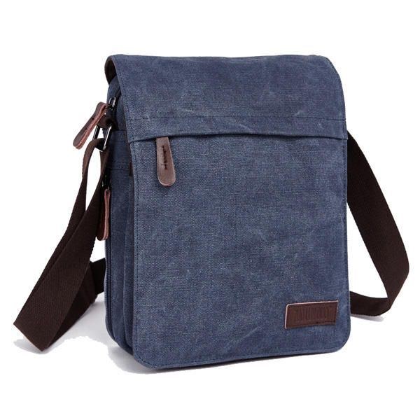 Herre Kvinder Canvas Fritid Multi Pocket Crossboby Bag Kapacitet Skuldertaske