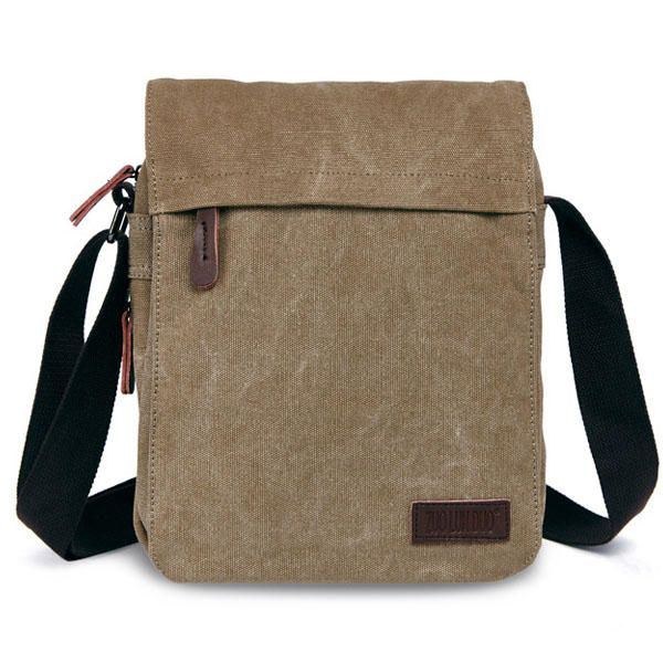 Herre Kvinder Canvas Fritid Multi Pocket Crossboby Bag Kapacitet Skuldertaske