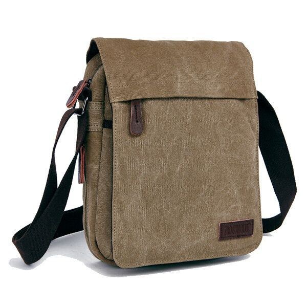 Herre Kvinder Canvas Fritid Multi Pocket Crossboby Bag Kapacitet Skuldertaske