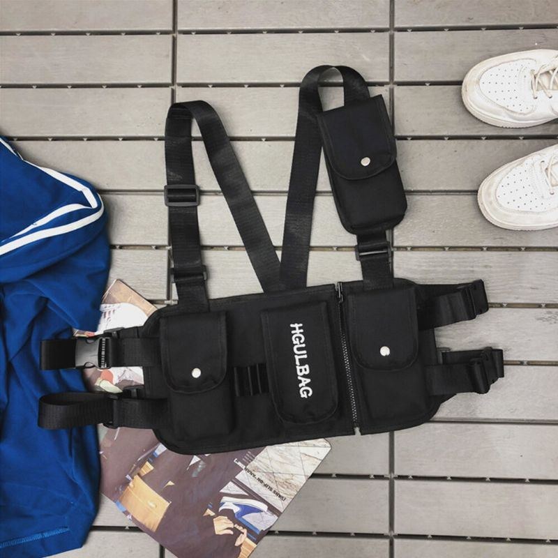 Herre Kvinder Hip-hop Brysttaske Vest Taske Værktøjstaske Tactical Bag