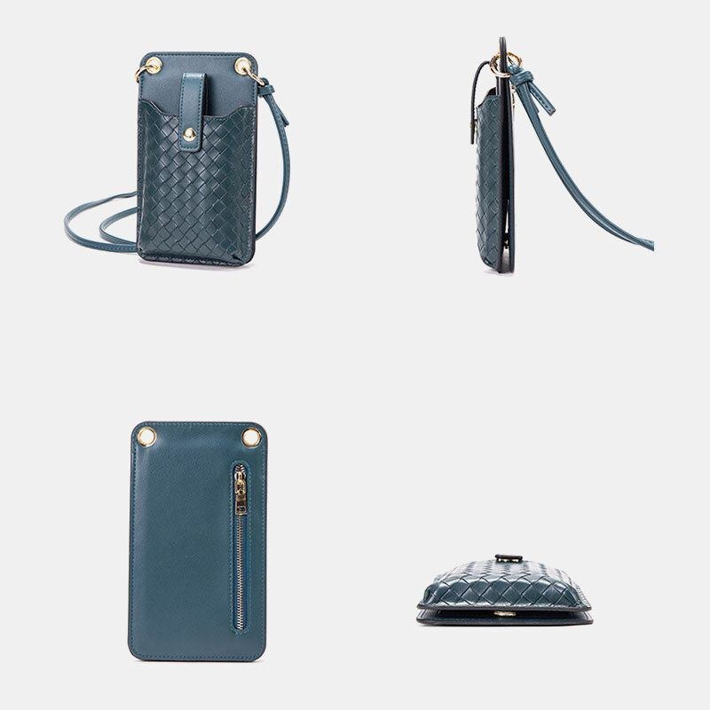 Herre Kvinder Pu Læder Anti-tyveri Multi-card Slot Kortholder 6.5 Tommer Telefon Taske Crossbody Taske Skuldertaske