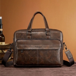 Herre Large Capacity Vintage 13 Tommer Computertaske Messenger Bag Crossbody Tasker Skuldertaske Briefcase