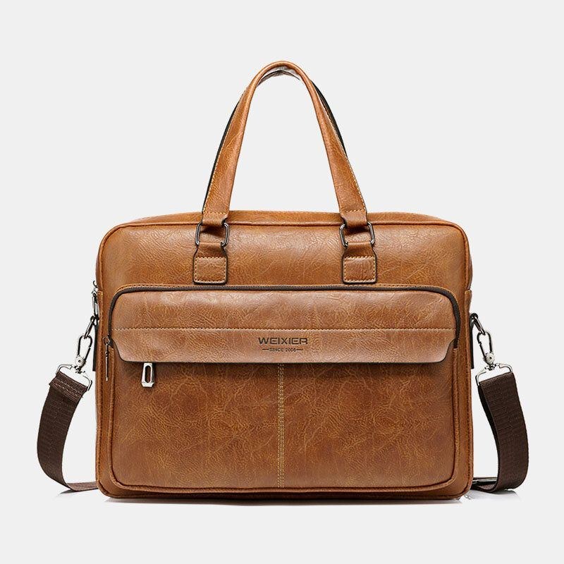 Herre Large Capacity Vintage 13 Tommer Computertaske Messenger Bag Crossbody Tasker Skuldertaske Briefcase