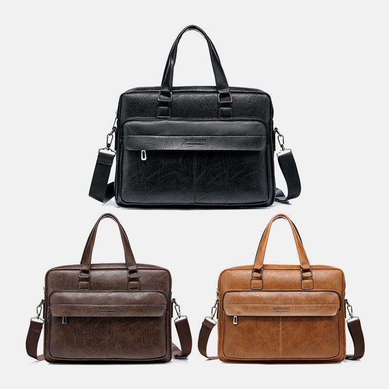 Herre Large Capacity Vintage 13 Tommer Computertaske Messenger Bag Crossbody Tasker Skuldertaske Briefcase