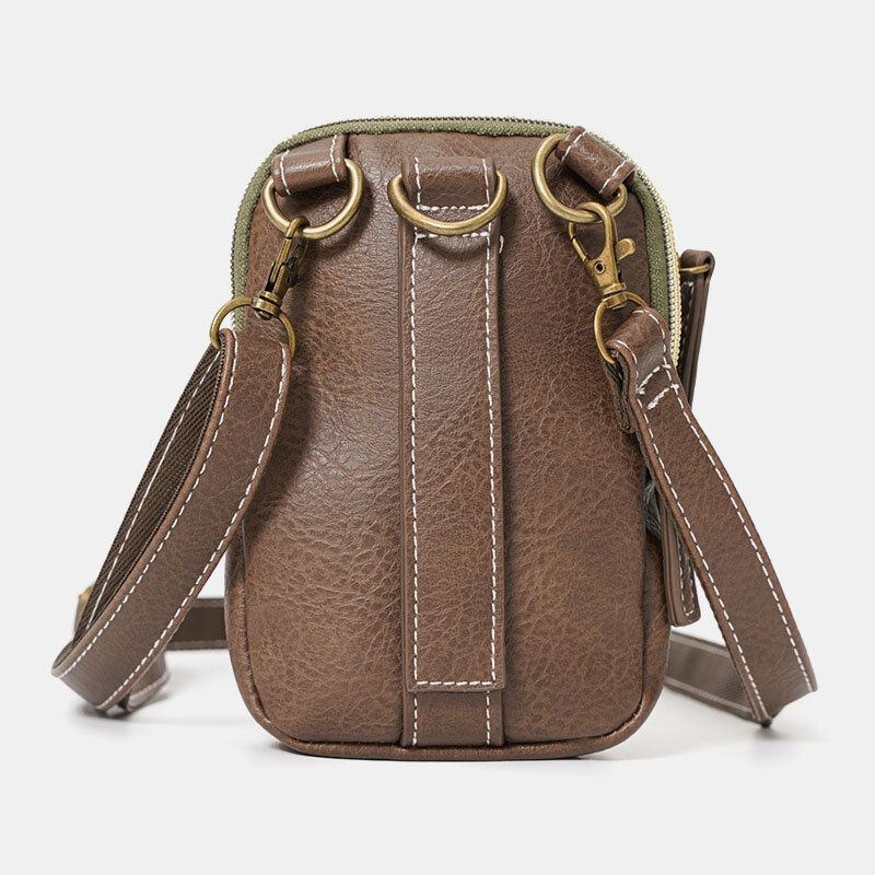 Herre Mini Syning Farve Casual Crossbody Tasker Aftagelig Skulderrem All-match 6.5 Tommer Telefontaske