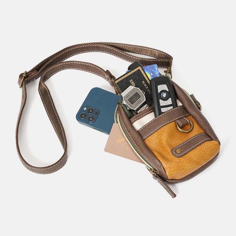 Herre Mini Syning Farve Casual Crossbody Tasker Aftagelig Skulderrem All-match 6.5 Tommer Telefontaske