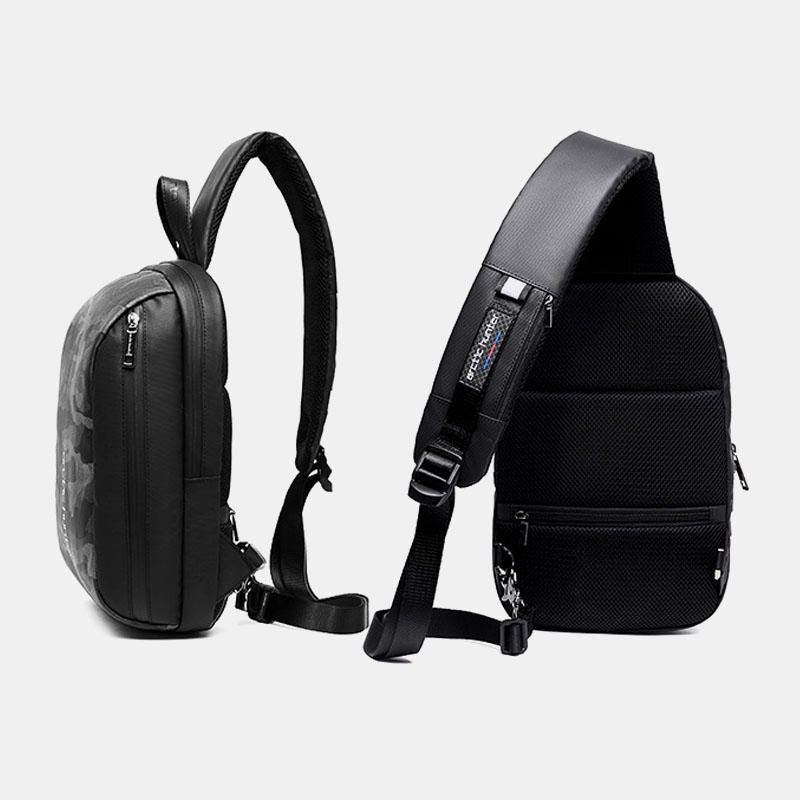 Herre Mode Casual Brysttaske Skuldertaske Crossbody-taske Med Usb-opladningsport