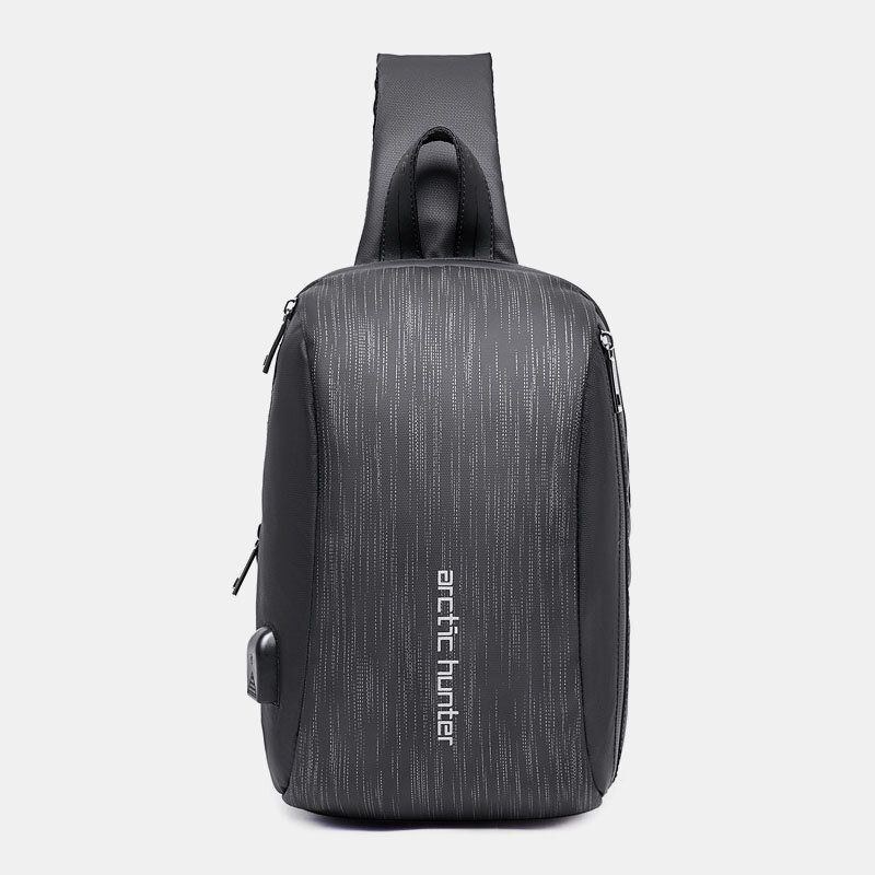 Herre Mode Casual Brysttaske Skuldertaske Crossbody-taske Med Usb-opladningsport