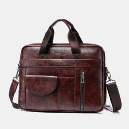 Herre Multi-pocket Anti-tyveri Crossbody Tasker Stor Kapacitet Retro 13.3 Tommer Laptop Messenger Bag Briefcase Skuldertaske