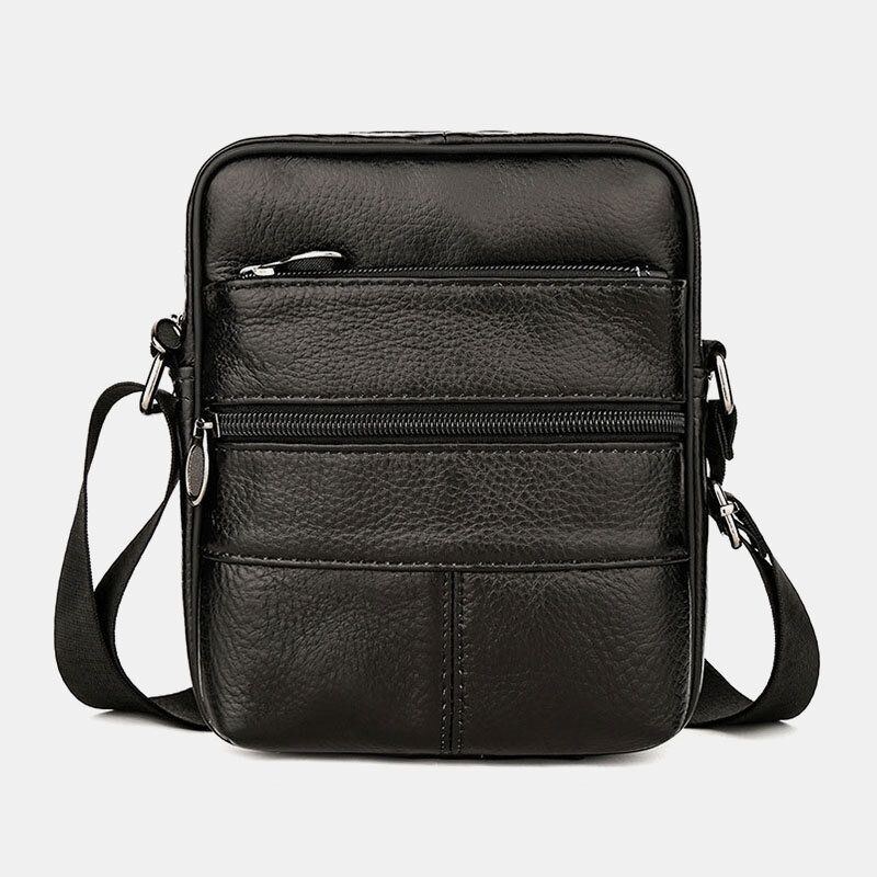 Herre Multi-pocket Anti-tyveri First Layer Cowhide Crossbody Tasker Retro Stor Kapacitet Letvægts 6.5 Tommer Phne Bag Messenger Bag Håndtaske