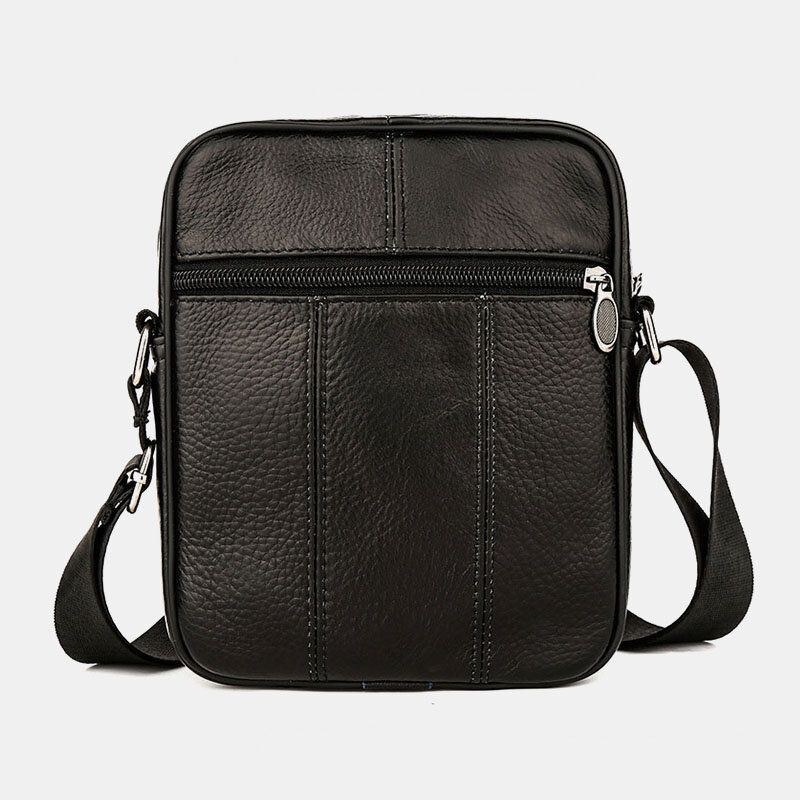 Herre Multi-pocket Anti-tyveri First Layer Cowhide Crossbody Tasker Retro Stor Kapacitet Letvægts 6.5 Tommer Phne Bag Messenger Bag Håndtaske