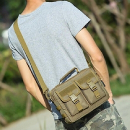 Herre Ny Canvas Tactical Camo Casual Crossbody Taske