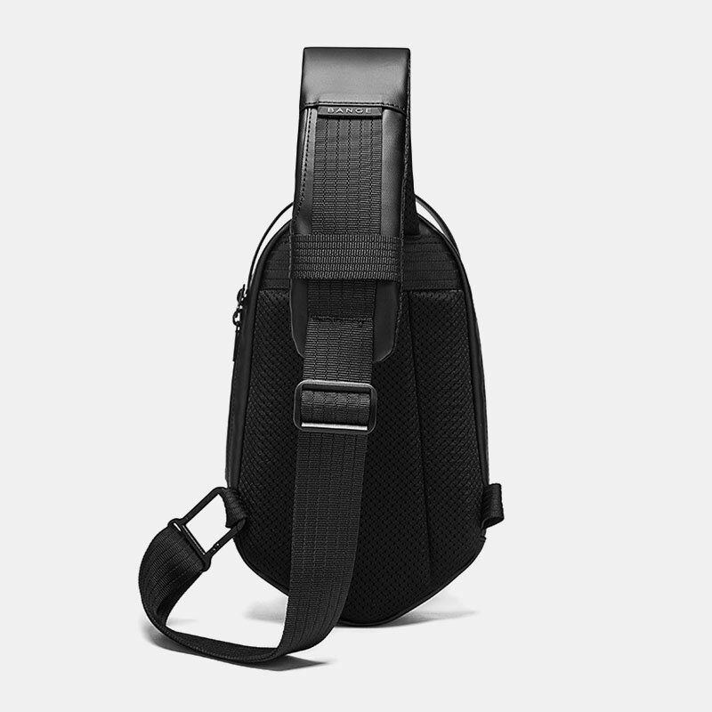 Herre Oxford Anti-tyveri Usb Opladning Polyhedron Vandtæt Udendørs Crossbody Taske Brysttaske Sling Bag