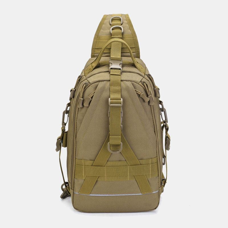 Herre Oxford Camo Multifunktion Vandtæt Udendørs Sports Ridning Taktisk Skuldertaske Crossbody Taske Brysttaske