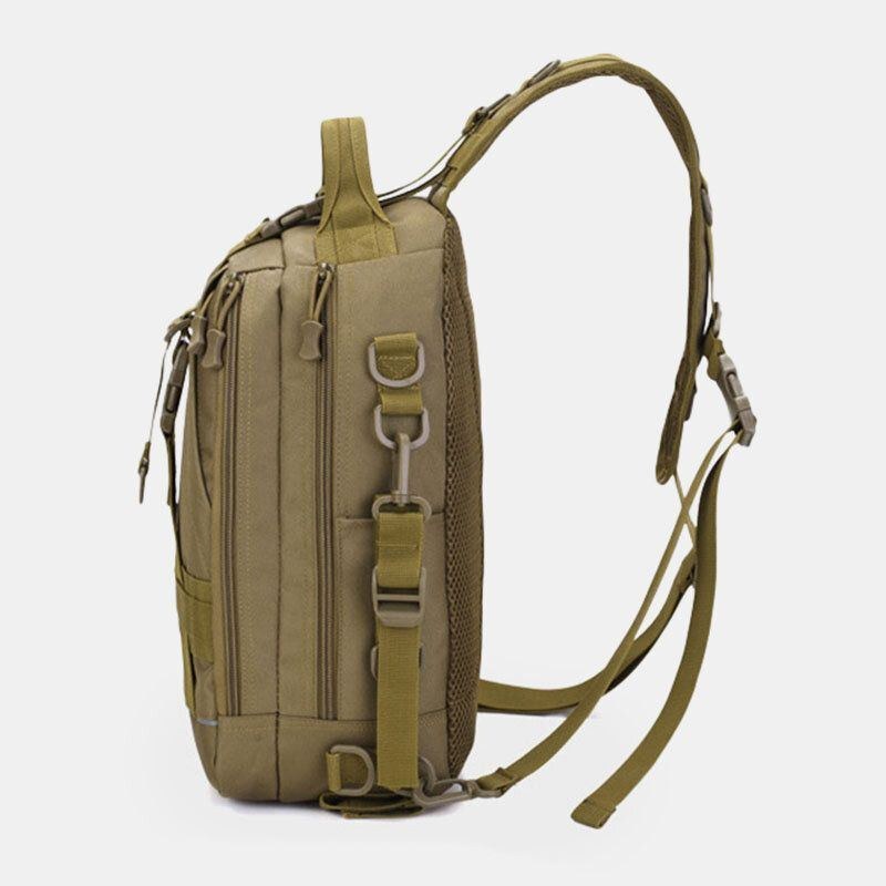 Herre Oxford Camo Multifunktion Vandtæt Udendørs Sports Ridning Taktisk Skuldertaske Crossbody Taske Brysttaske