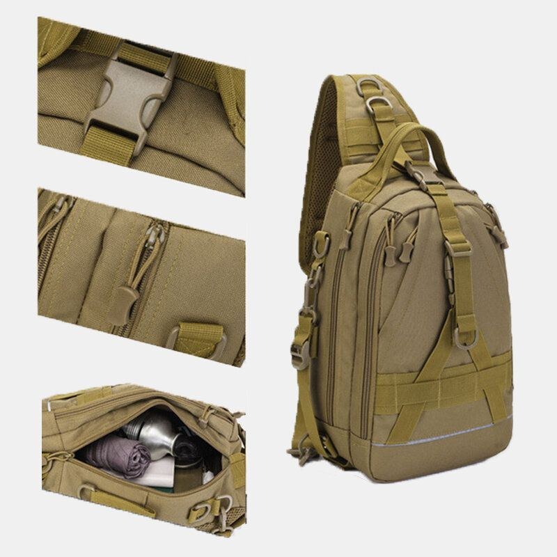 Herre Oxford Camo Multifunktion Vandtæt Udendørs Sports Ridning Taktisk Skuldertaske Crossbody Taske Brysttaske