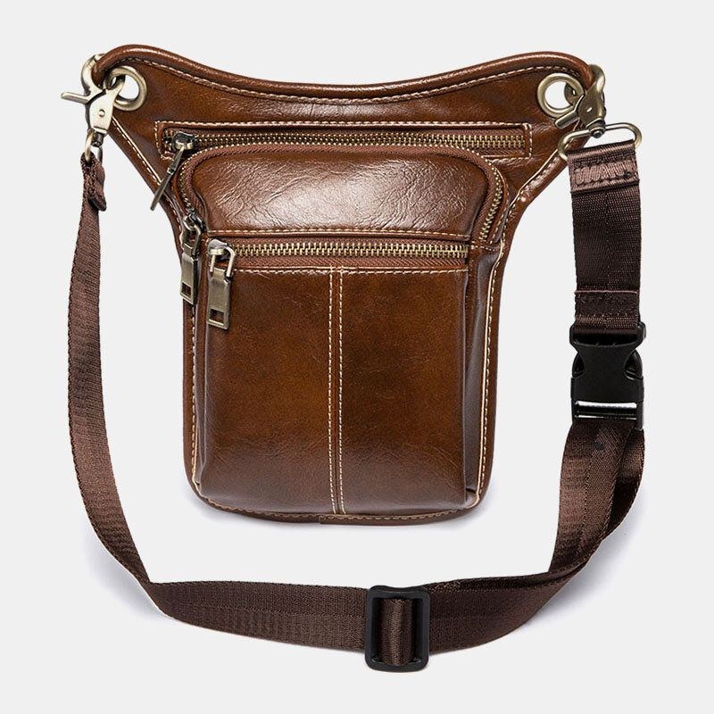 Herre Pu Blødt Læder Multi-lomme Multifunktion Ensfarvet Crossbody Skuldertaske