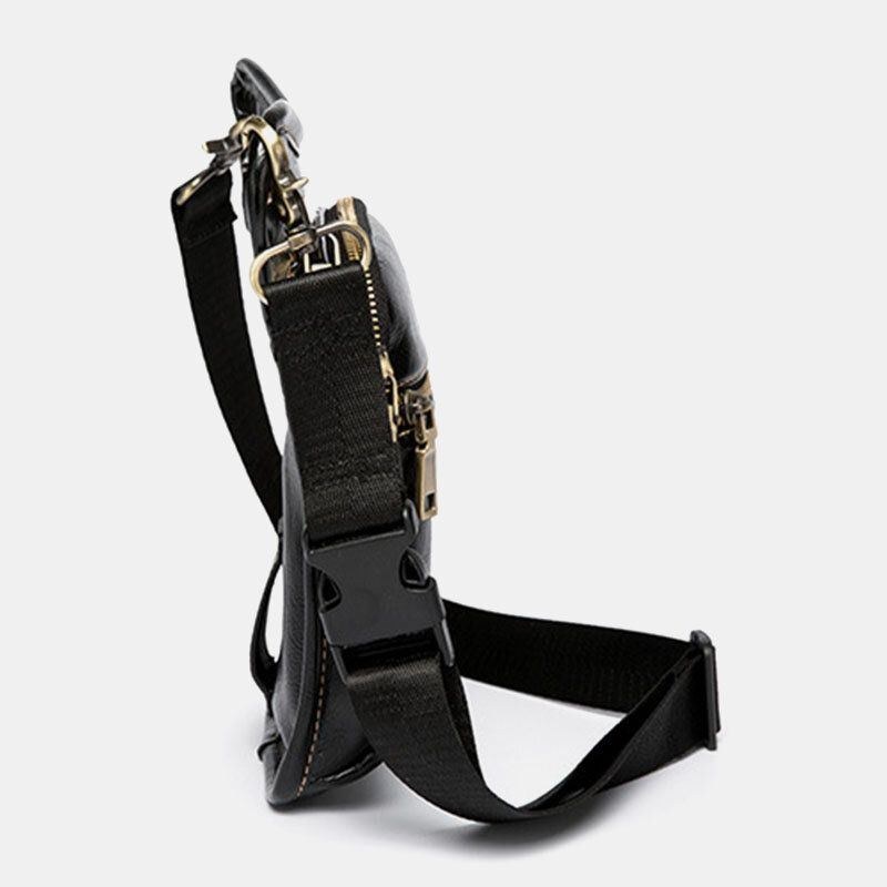 Herre Pu Blødt Læder Multi-lomme Multifunktion Ensfarvet Crossbody Skuldertaske