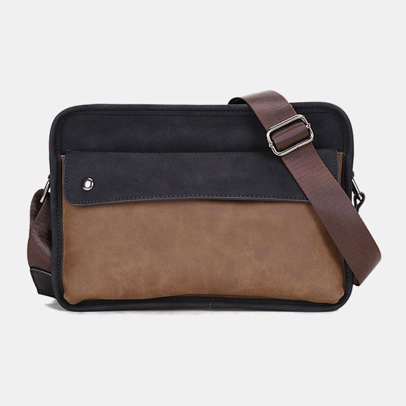 Herre Pu Læder Anti-tyveri Britisk Retro Crossbody Tasker Skuldertaske Messenger Bag