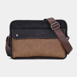 Herre Pu Læder Anti-tyveri Britisk Retro Crossbody Tasker Skuldertaske Messenger Bag