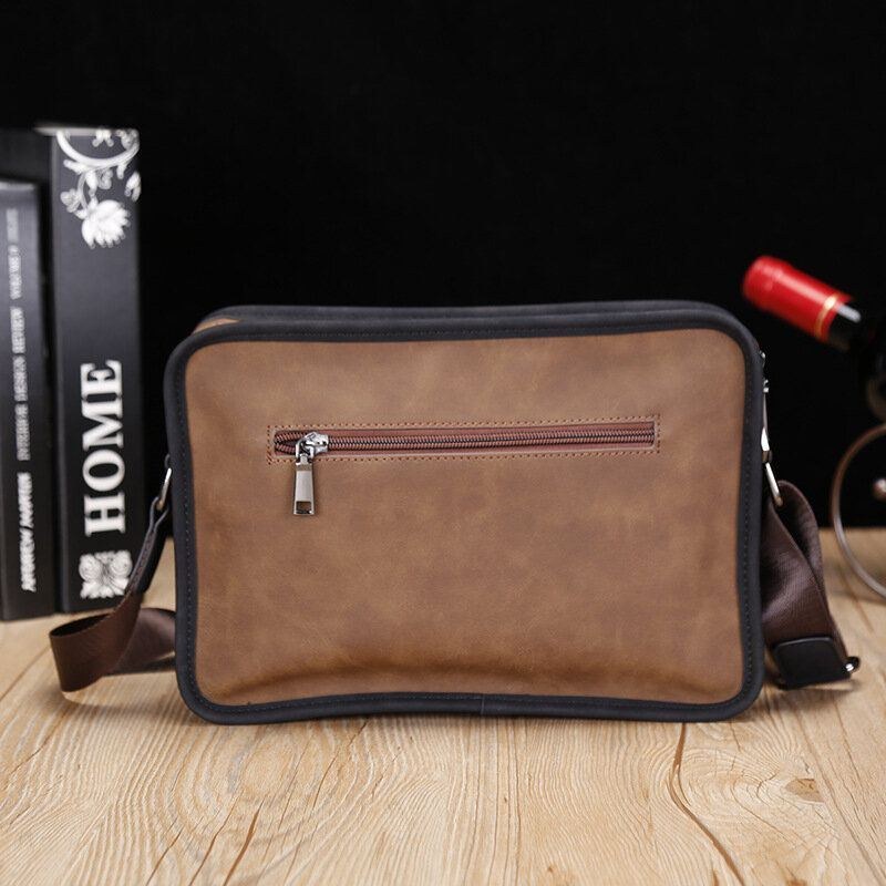 Herre Pu Læder Anti-tyveri Britisk Retro Crossbody Tasker Skuldertaske Messenger Bag