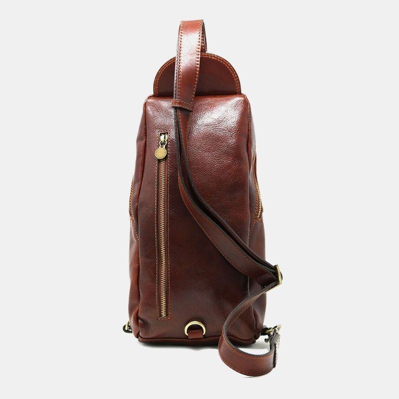 Herre Pu Læder Anti-tyveri Vintage Casual Skuldertaske Crossbody Bag Brysttaske Sling Bag Hippie Bag