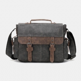 Herre Pu-læder Flap-over Crossbody-tasker Med Stor Kapacitet Casual Fashion Messenger-taske Med Flere Lommer Håndtaske Skuldertaske