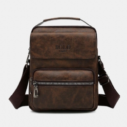 Herre Pu Læder Multi-lomme Anti-tyveri Messenger Bag Crossbody Tasker Skuldertaske Håndtaske Briefcase