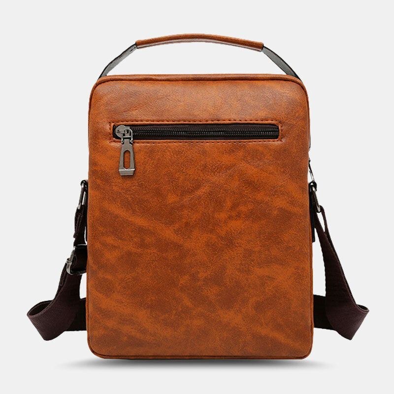 Herre Pu Læder Multi-lomme Anti-tyveri Messenger Bag Crossbody Tasker Skuldertaske Håndtaske Briefcase