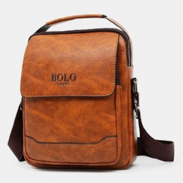 Herre Pu Læder Multi-lomme Anti-tyveri Retro Crossbody Tasker Skuldertaske Håndtaske Messenger Bag Briefcase