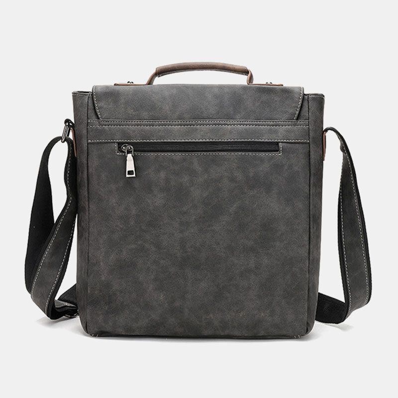 Herre Pu Læder Multi-lommer Vintage Casual Vandtæt Åndbar Crossbody Tasker Skuldertasker