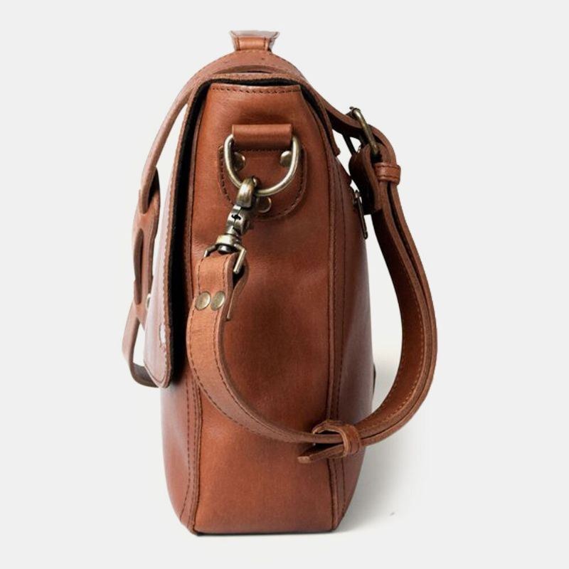 Herre Pu Læder Multifunktion Vintage 15.6" Laptop Anti-tyveri Briefcase Messenger Bag Crossbody Taske