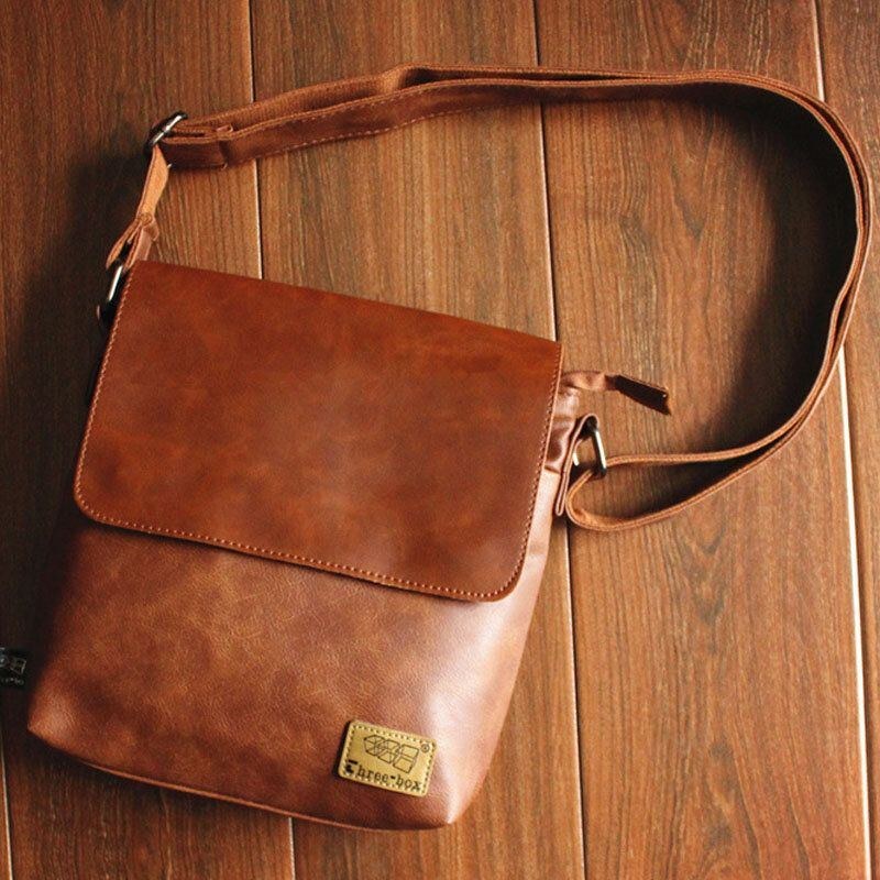 Herre Pu Leahter Ryg Anti-tyveri Lomme Crossbody Tasker Casual 6.5 Tommer Telefontaske Messenger Bag Skuldertaske Rejsetaske