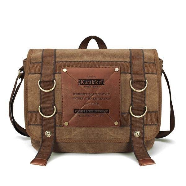 Herre Retro Canvas Travel Skuldertaske Skole Messenger Tasker