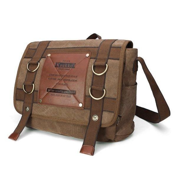 Herre Retro Canvas Travel Skuldertaske Skole Messenger Tasker