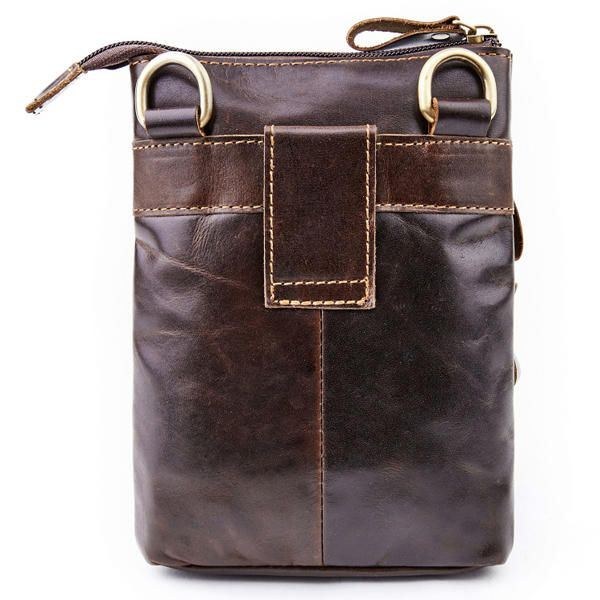 Herre Telefontaske Multifunktion Oil Wax Crossbody Taske Taljetaske