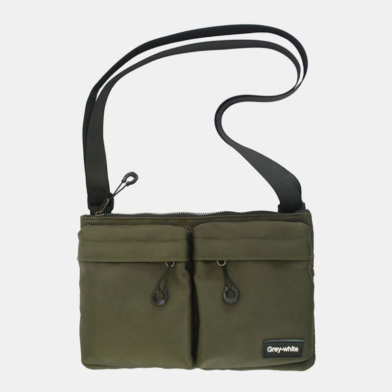 Herre Unisex Dobbelt Frontlomme Med Lynlås Crossbody-tasker Nylon Casual Enkel Slidbestandig Skuldertaske