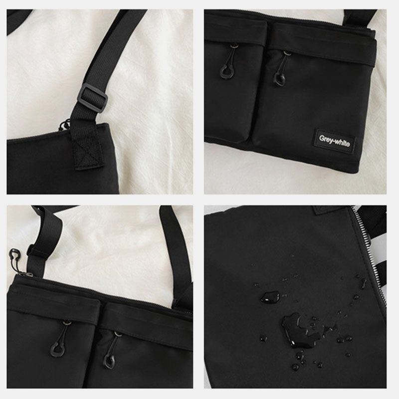 Herre Unisex Dobbelt Frontlomme Med Lynlås Crossbody-tasker Nylon Casual Enkel Slidbestandig Skuldertaske