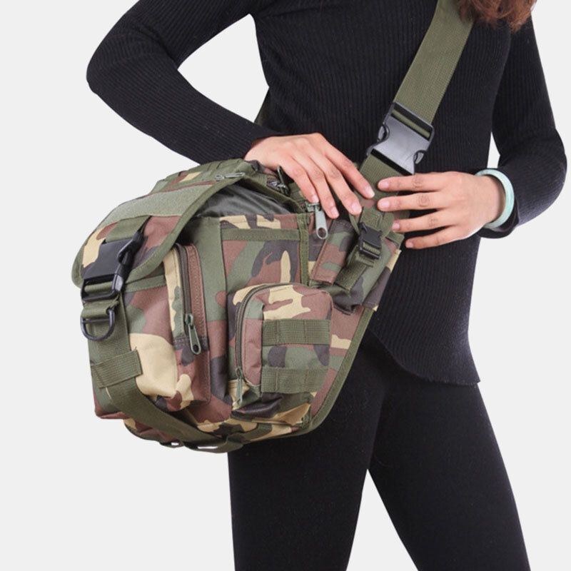 Herre Unisex Oxford Stof Taktisk Camouflage Udendørs Spil Ridning Multi-bær Sadeltaske Crossbody Taske Taljetaske Rygsæk