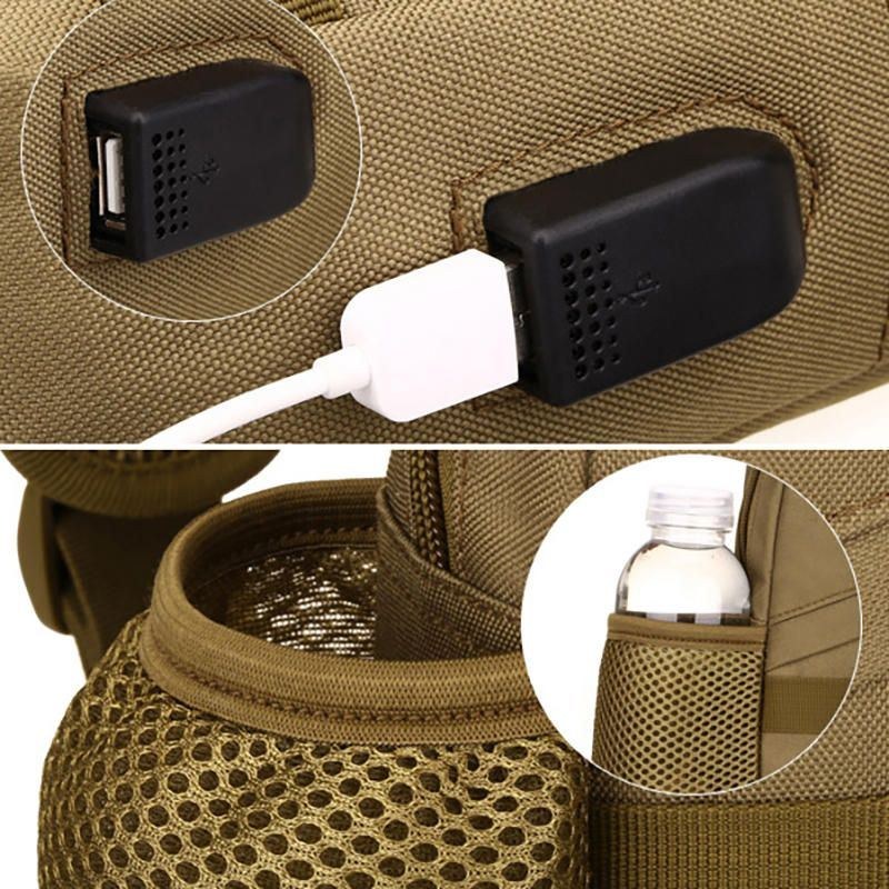 Herre Vandtæt Usb-opladning Multifunktionel Crossbody-taske