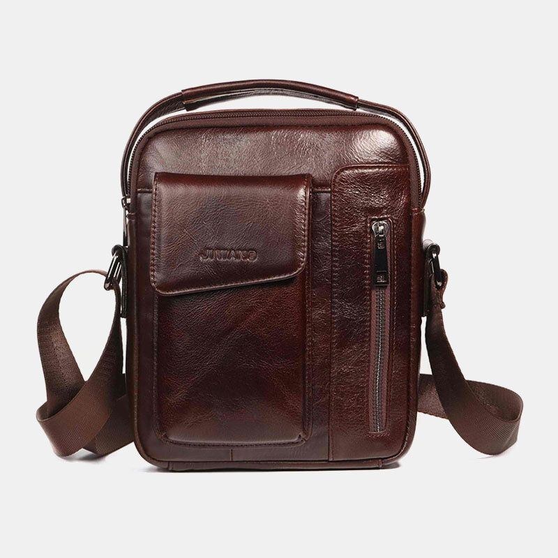 Herre Vintage Ægte Læder Crossbody-taske Skuldertaske Business-taske