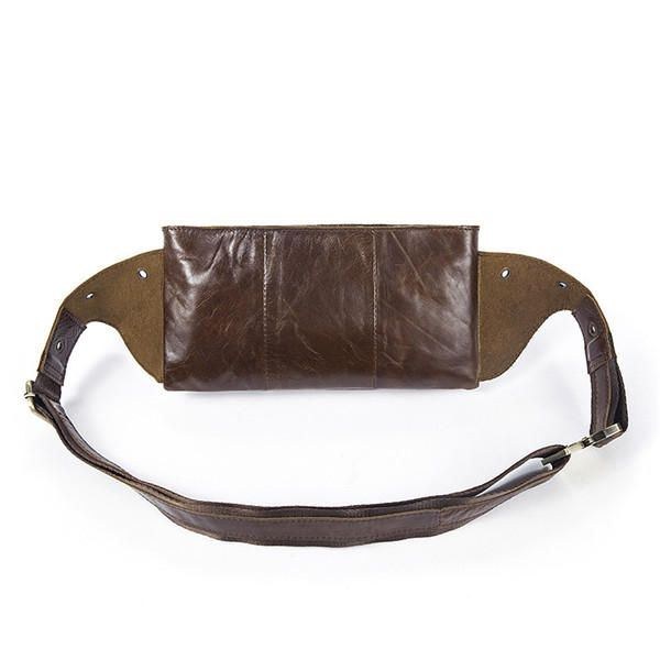 Herre Vintage Ægte Læder Taljetaske Holdbar Retro Crossbody Taske