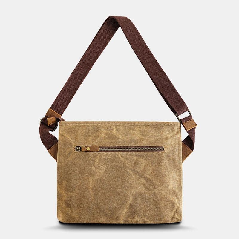 Herre Vintage Canvas Vandtæt Multifunktion Crossbody Taske Skuldertaske